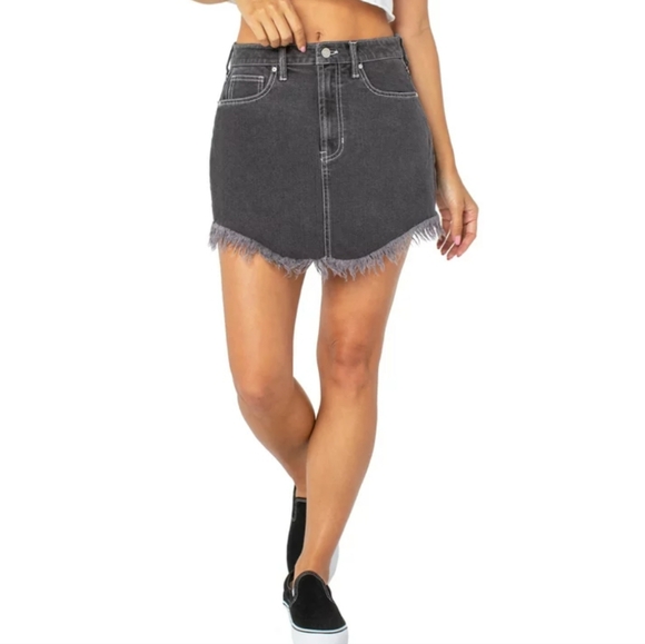 Celebrity Pink Dresses & Skirts - Celebrity Pink Fray Hem Denim Skirt, EUC